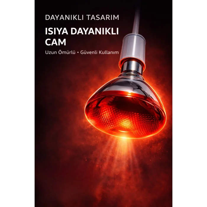 BUĞZ 150W Isıtıcı Ampul Kırmızı Isı Lambası Civciv Kümes Kuluçka E27 Duy Isıtma Ampulü