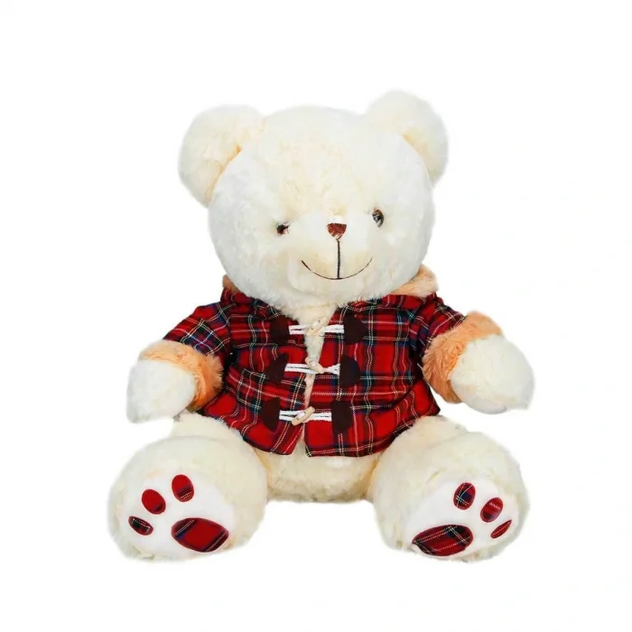 BUĞZ 1510 Ekose Elbiseli Peluş Ayı 45 cm -Sunman