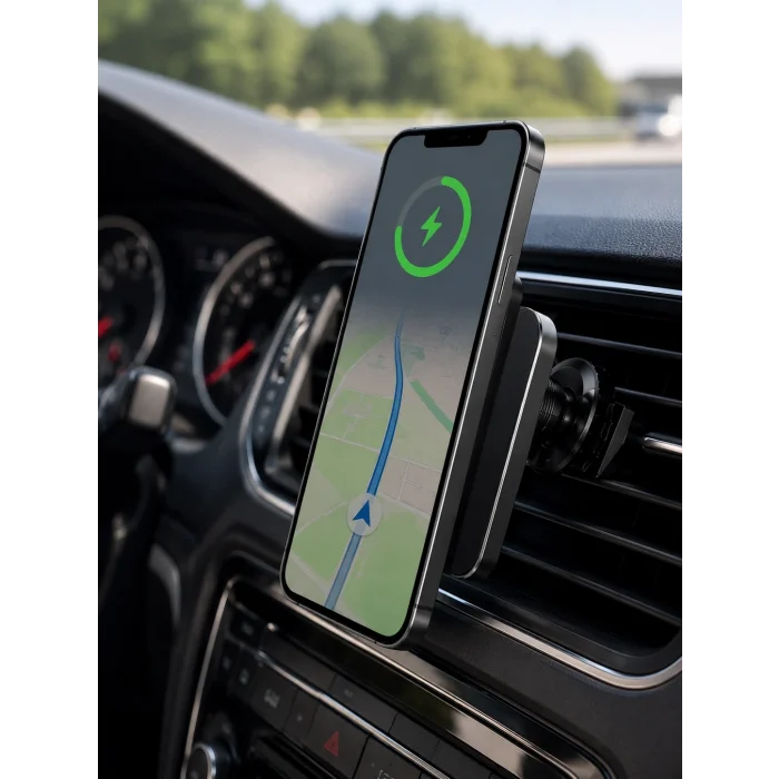BUĞZ 15W MagSafe Uyumlu Manyetik Araç Şarj Standı | Güçlü Mıknatıslı Telefon Tutucu