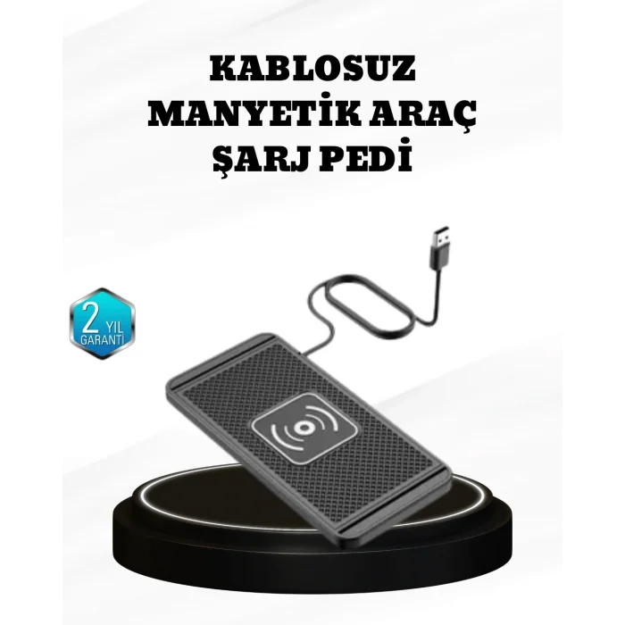 BUĞZ 15W Manyetik Kablosuz Şarj Pedi Araç Masa Kullanımına Uygun Qi Şarj Cihazı