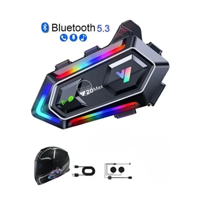 BUĞZ 16 Mod RGB Işıklı Motosiklet Intercom Çift Telefon Destekli
