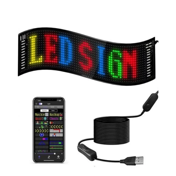 BUĞZ 16x96 LED Yazı Paneli 60 cm Esnek RGB Işıklı Programlanabilir Ekran