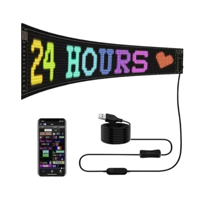 BUĞZ 16x96 LED Yazı Paneli 60 cm Esnek RGB Işıklı Programlanabilir Ekran