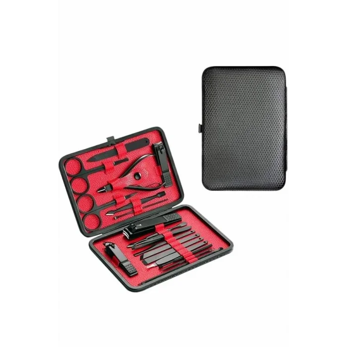  17 Parça El Ayak Bakım Seti Tırnak Temizleme Manikür Pedikür Cımbız Törpü Tırnak Makası