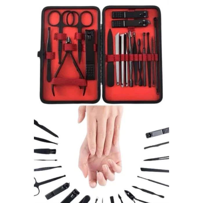 BUĞZ 17 Parça Manikür Pedikür Seti El Ayak Bakım Seti Tırnak Makası Törpü - BUĞZ