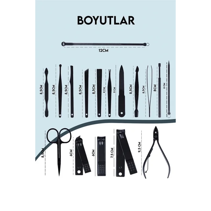 BUĞZ 17 Parça  Profesyonel Manikür Seti