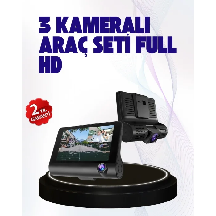  170° Geniş Açılı Araç Kamerası – 4.0” IPS Ekranlı Full HD DVR