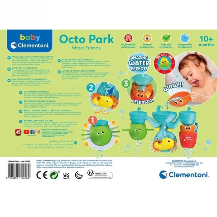  17658 Eğlenceli Arkadaşlar Su Parkı Banyo Oyuncağı, Baby Clementoni, +6 ay