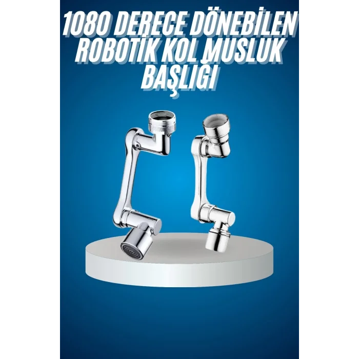  180 Derece Dönebilen Fonksiyonel Paslanmaz Çelik Robotik Kol Musluk Başlığı