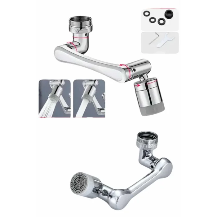  180 Derece Dönebilen Fonksiyonel Paslanmaz Çelik Robotik Kol Musluk Başlığı