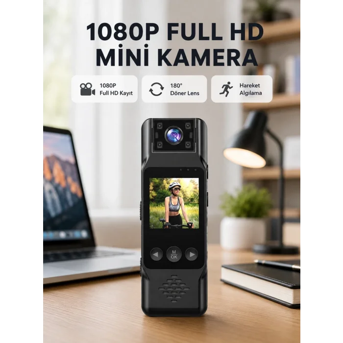BUĞZ 180 Derece Dönebilen Mini Kamera Full HD TFT Ekran Hareket Sensörlü (Kopya)