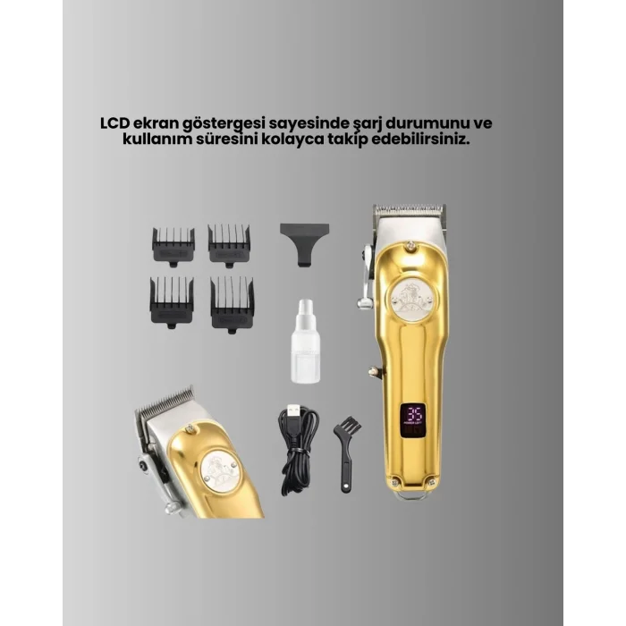  1800 mAh Bataryalı Uzun Kullanım Süreli Şarjlı Tıraş Makinesi