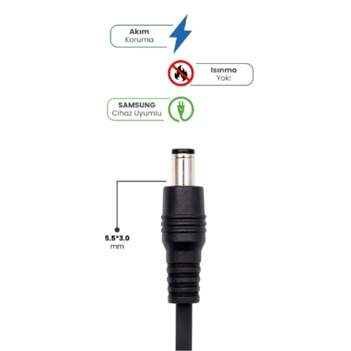BUĞZ 19V 4.74A 5.5 * 3.0mm 90W SAMSUNG İçin Laptop Adaptör