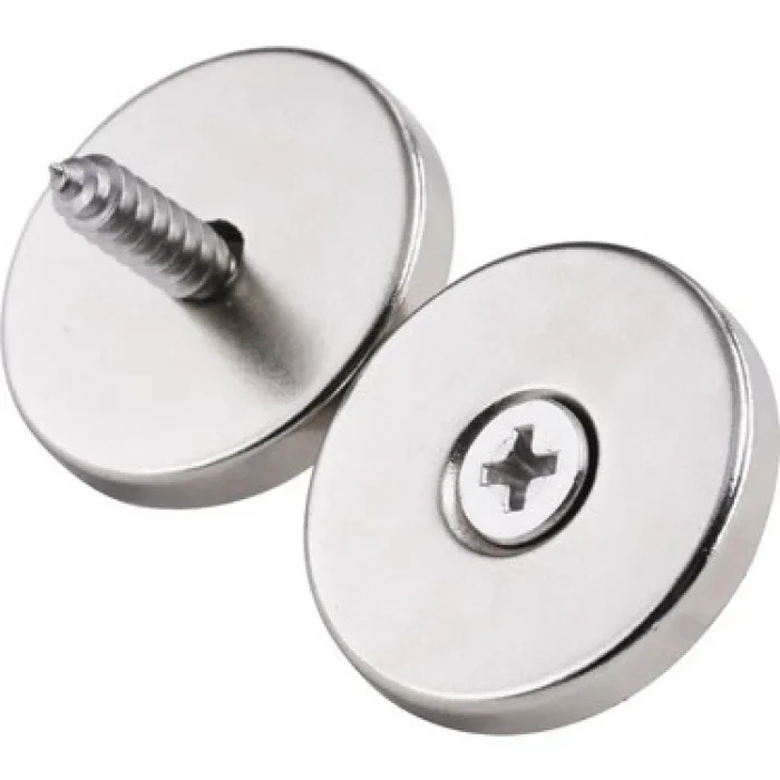 BUĞZ 2 Adet 25x10/5x5,5 mm Neodyum Mıknatıs Havşa Delikli Magnet Vida Atılabilir N35 Nikel Paslanmaz