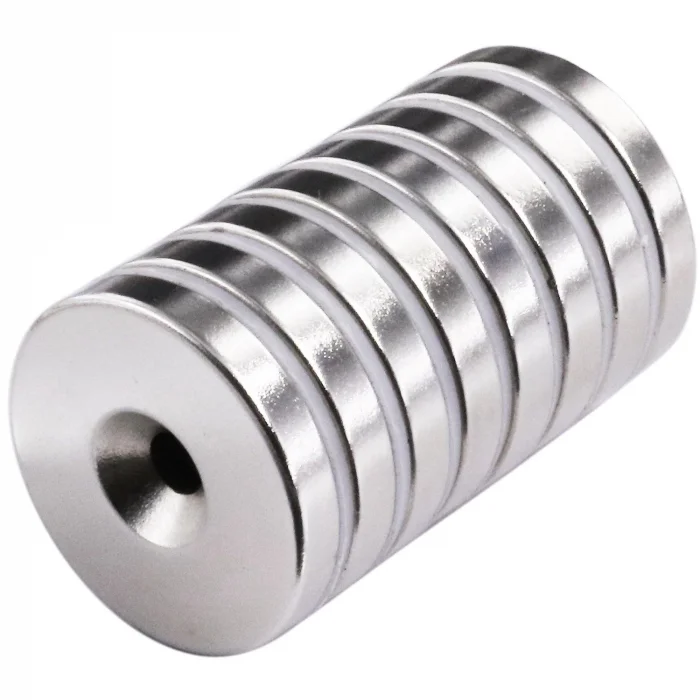 BUĞZ 2 Adet 25x10/5x5,5 mm Neodyum Mıknatıs Havşa Delikli Magnet Vida Atılabilir N35 Nikel Paslanmaz