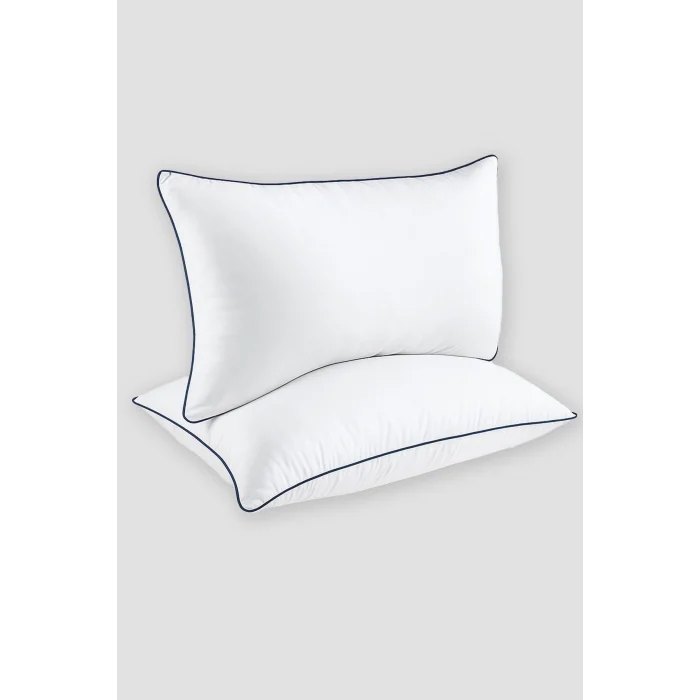  2 Adet 50x70cm Nano Jel Lüks Yastık | 1200gr Anti-alerjik Pamuklu Yastık Seti 2li