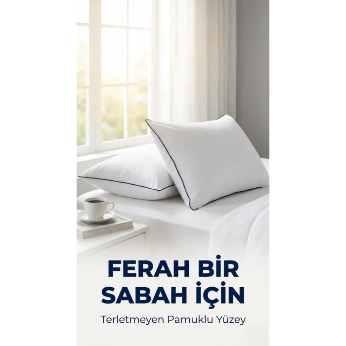 BUĞZ 2 Adet Anti-Alerjik Nano Jel Yastık 50x70 Yıkanabilir Pamuk
