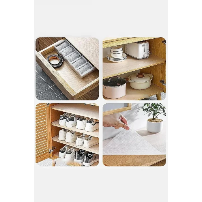  ( 2 ADET ) Çok Amaçlı Pratik Kaydırmaz 45 Cm X 3 Metre Raf Örtüsü (Mutfak-Dolap içi-Buzdolabı )