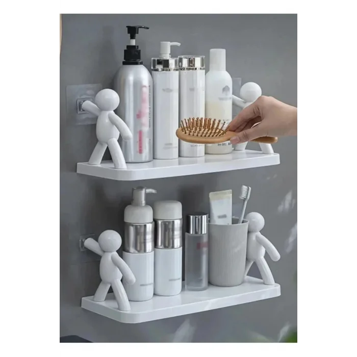 BUĞZ 2 Adet Özel Raf Baharatlık -Makyaj Malzeme Rafı Kendinden Yapışkanlı Banyo Mutfak Organizer Raf