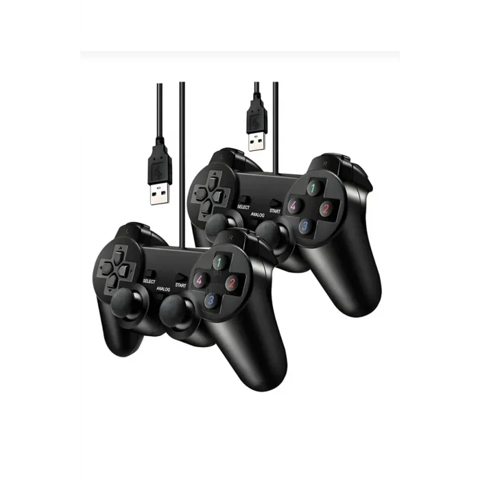 BUĞZ 2 adet siyah bluetooth bağlantılı PC uyumlu titreşimli analog joystick oyun kolu
