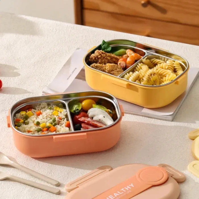 BUĞZ 2 Bölmeli Yemek Kabı - 304 Paslanmaz Çelik - 900 ml