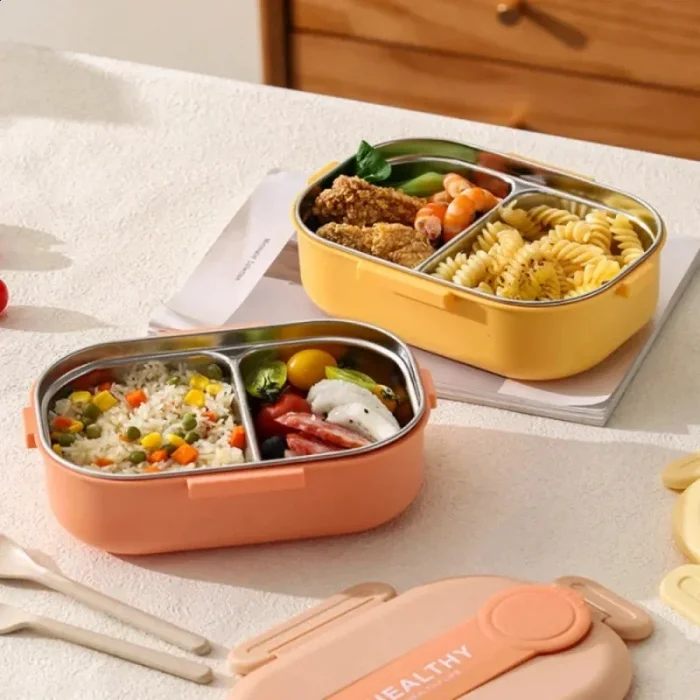 BUĞZ 2 Bölmeli Yemek Kabı - 304 Paslanmaz Çelik - 900 ml