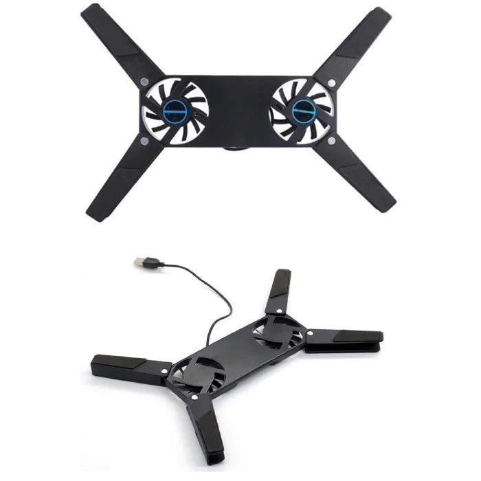 BUĞZ 2 Fanlı Notebook Soğutucu Portatif Katlanabilir Laptop Soğutucu Fan Usbli Stand Bilgisayar Fanı