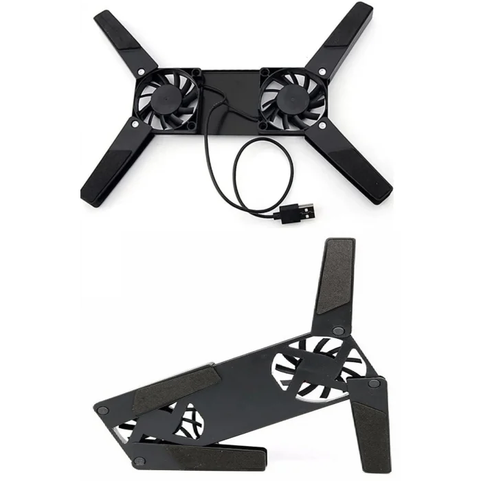 BUĞZ 2 Fanlı Notebook Soğutucu Portatif Katlanabilir Laptop Soğutucu Fan Usbli Stand Bilgisayar Fanı