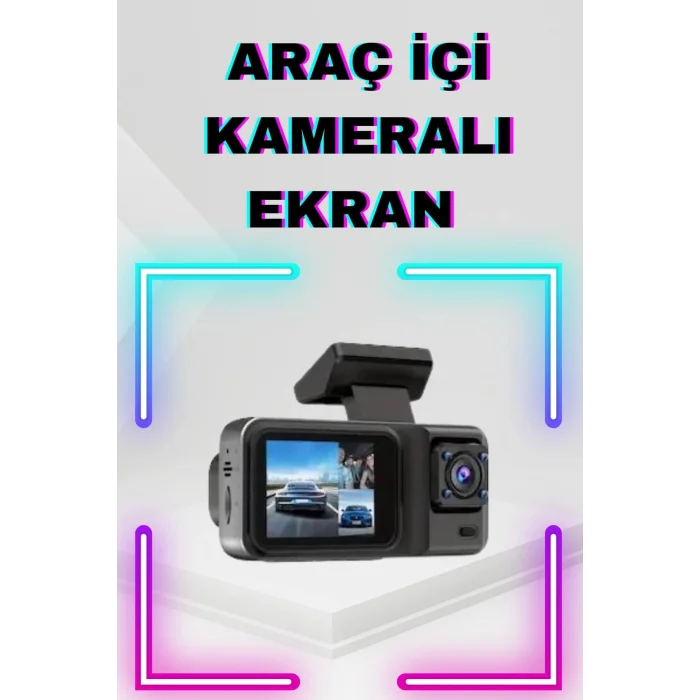  2 İnç Araç İçi Kameralı Ekran 1080P Full HD Kaliteli Hafıza Kart Destekli