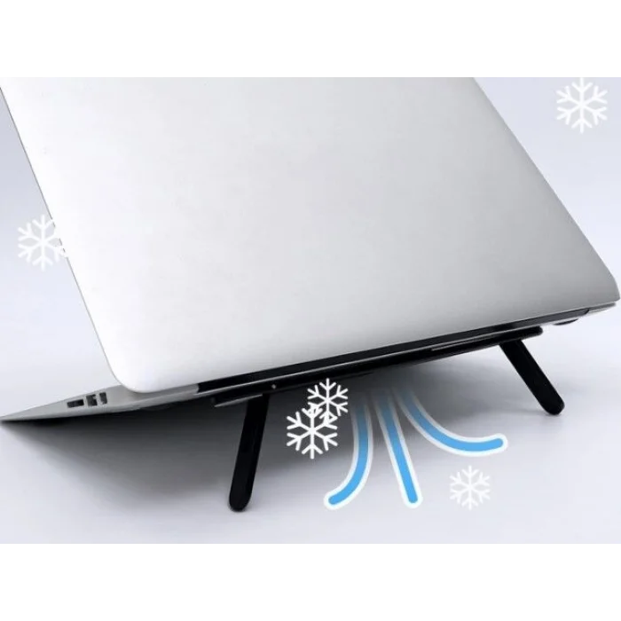 BUĞZ 2 Kademeli Katlanabilir ve Yapışkanlı Laptop Standı Siyah