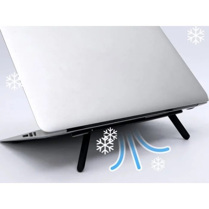 BUĞZ 2 Kademeli Katlanabilir Ve Yapışkanlı Laptop Standı Siyah Bx40