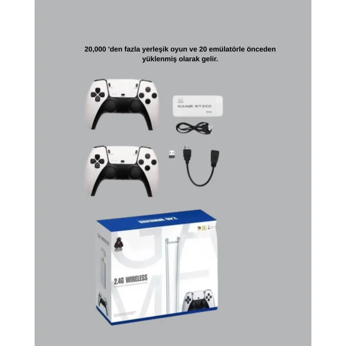 BUĞZ 2 Kollu Kablosuz 4K TV Uyumlu Klasik Oyun Konsolu