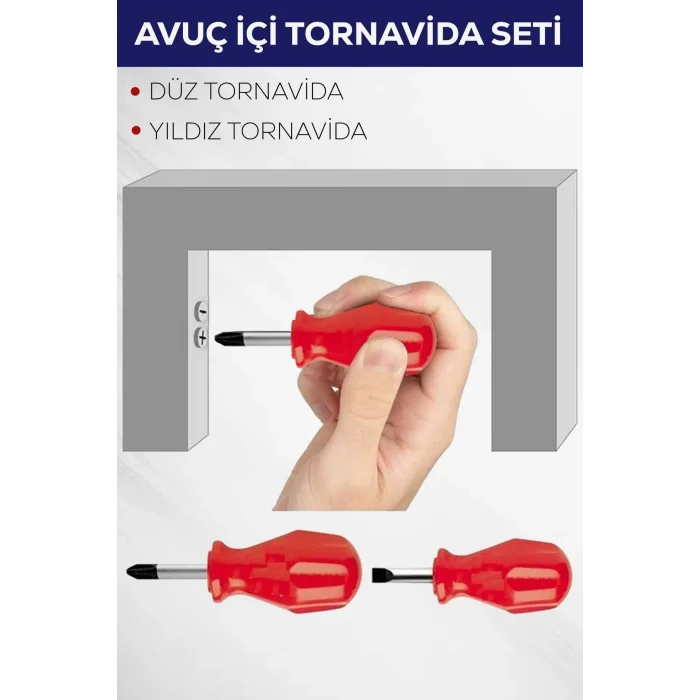 BUĞZ 2li Avuç Içi Tornavida Seti Düz Yıldız