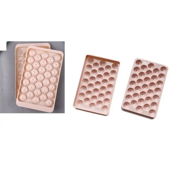 BUĞZ 2 li Buz Kalıbı 33 Bölmeli Kristal Küre Buzluk - Mini Yuvarlak Buz Kalıbı