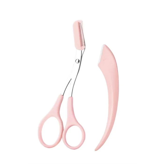  2li Kaş Bakım Seti Taraklı Kaş Makası Ve Kaş Usturası Kaş Şekillendirici