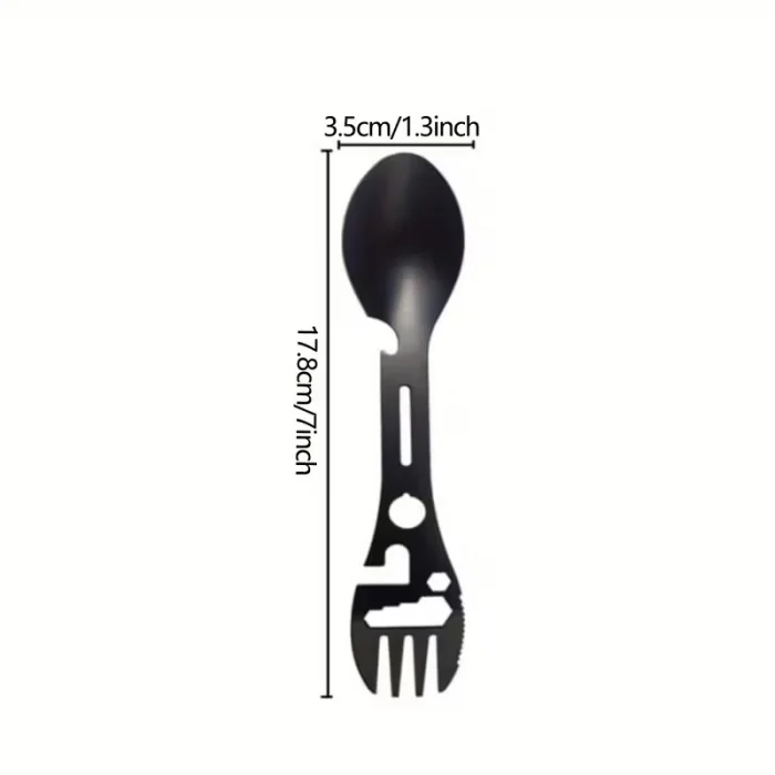 BUĞZ Taktiksel Spork Kaşık Çatal - 5 Fonksiyonlu - Paslanmaz Çelik