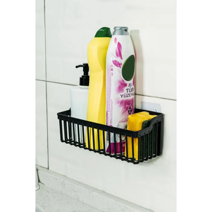 BUĞZ 2 Li Plastik Yapışkanlı Askılı Mutfak- Banyo Rafı Düzenleyici Duş Şampuanlık