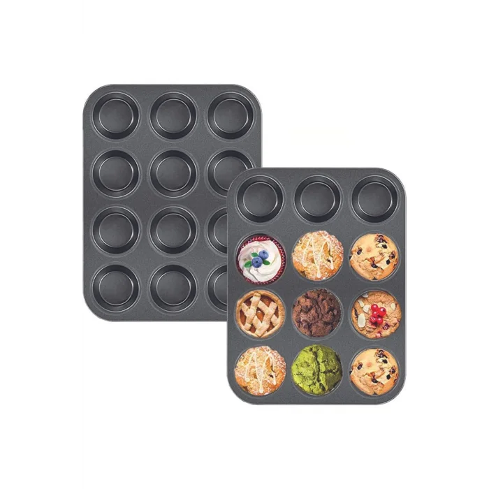  2Lİ SET Muffin Kalıbı 12li Fırın Mini Kek Browni Kekstra Kalıbı Cupcake Kapsülü