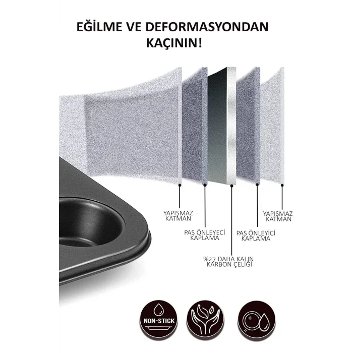  2Lİ SET Muffin Kalıbı 12li Fırın Mini Kek Browni Kekstra Kalıbı Cupcake Kapsülü