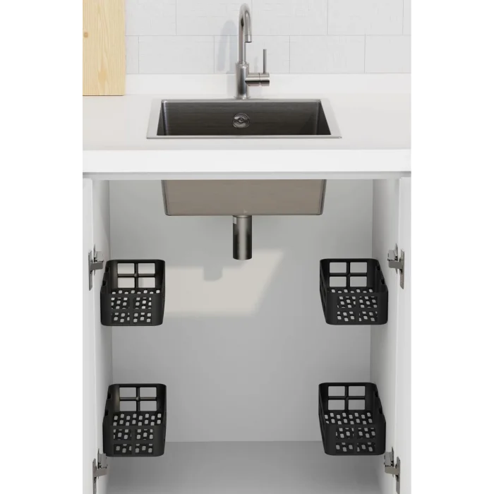  2li Yapışkanlı Evye Altı ve Dolap İçi Düzenleyici Organizer Raf Seti