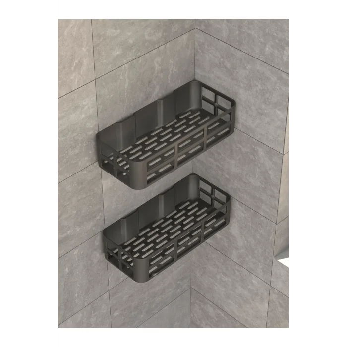  2li Yapışkanlı Evye Altı ve Dolap İçi Düzenleyici Organizer Raf Seti