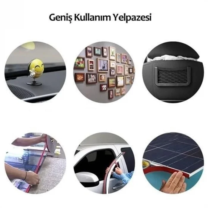 BUĞZ 2 Metre Güçlü Yapışkanlı Çift Taraflı Slikon Pratik Şeffaf Bant