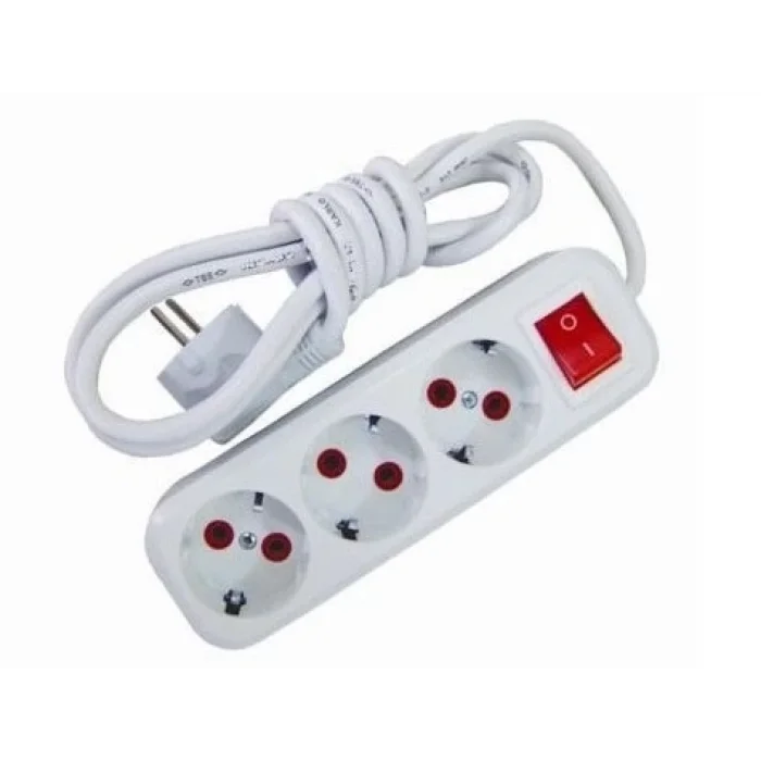  2 Metre Kablolu Anahtarlı 3 Lü Topraklı Grup Priz