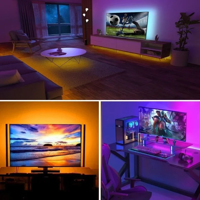 BUĞZ 2 Metre Kumandalı USB LED Şerit Işık – Renk Ayarlı Dekoratif Ortam ve Ambiyans Aydınlatması