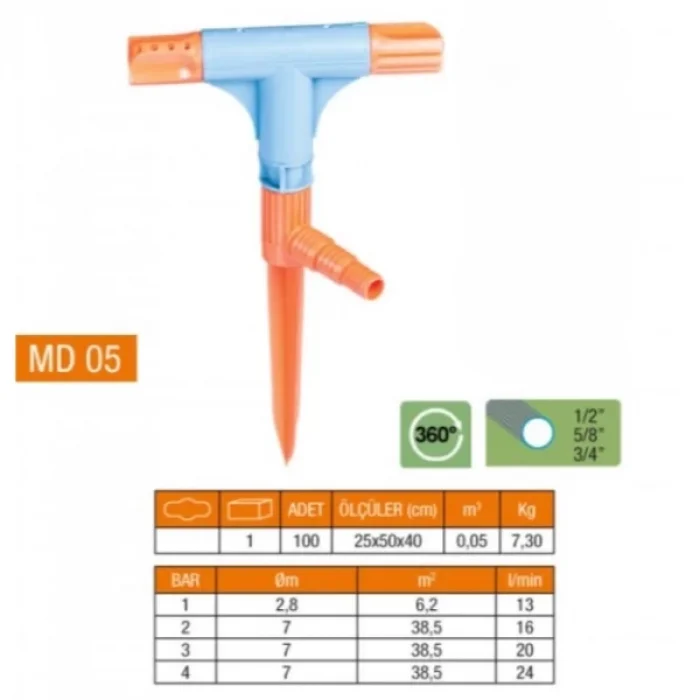  2 Yönlü & T Normal Sprink Fıskiye