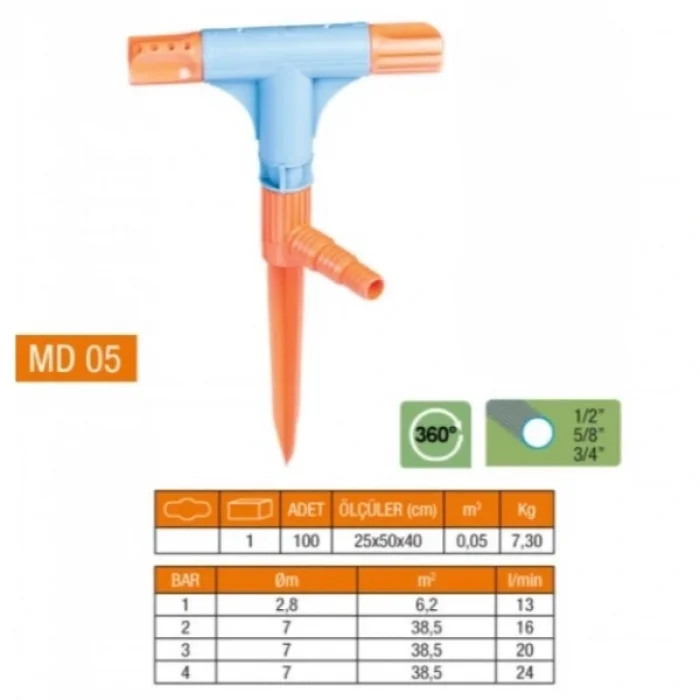 BUĞZ 2 Yönlü & T Normal Sprink Fıskiye