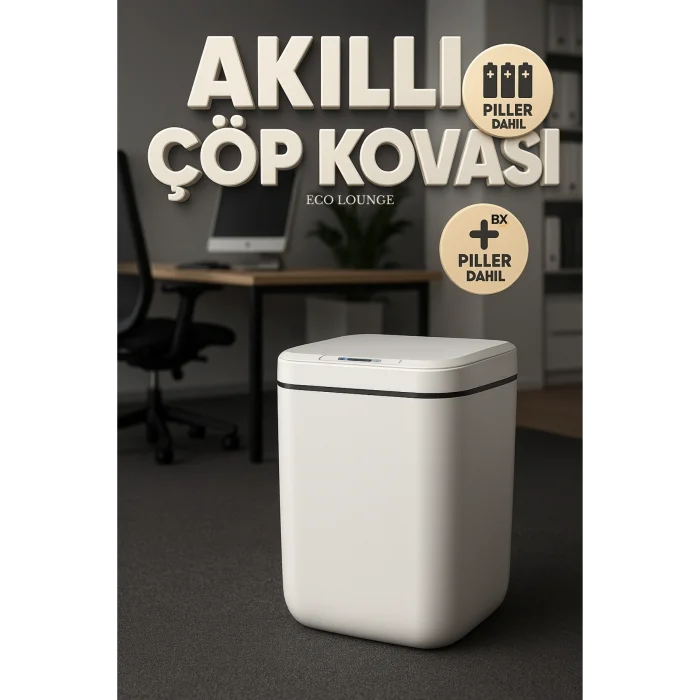 BUĞZ 20 Lt Akıllı Çöp Kovası – Ofis Mutfak Banyo İçin İdeal Hareket Sensörlü, Hijyenik, Estetik