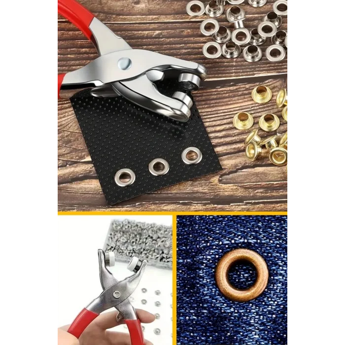  200 Adet Paslanmaz Çelik Çıtçıt Ve Pense Seti Metal Çıt Çıt Makinesi