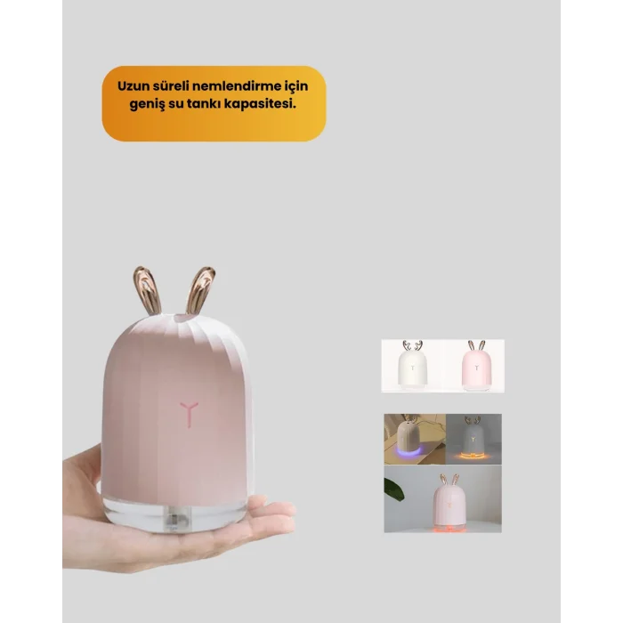 BUĞZ 200 ml Ultrasonik Aroma Difüzör ve Hava Nemlendirici Gece Lambalı - Lisinya