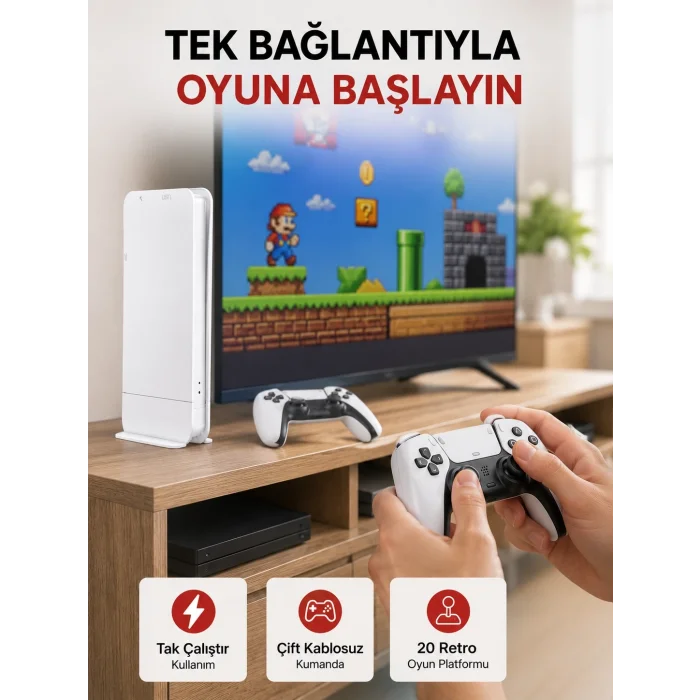BUĞZ 20.000 Klasik Oyun Dahili Kablosuz Kontrollü Oyun Kutusu